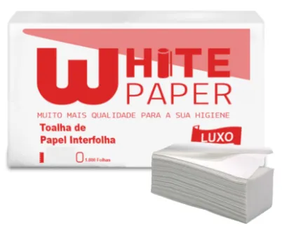 Papel Toalha Interfolhado 20x21cm White Paper 100% Celulose Branco