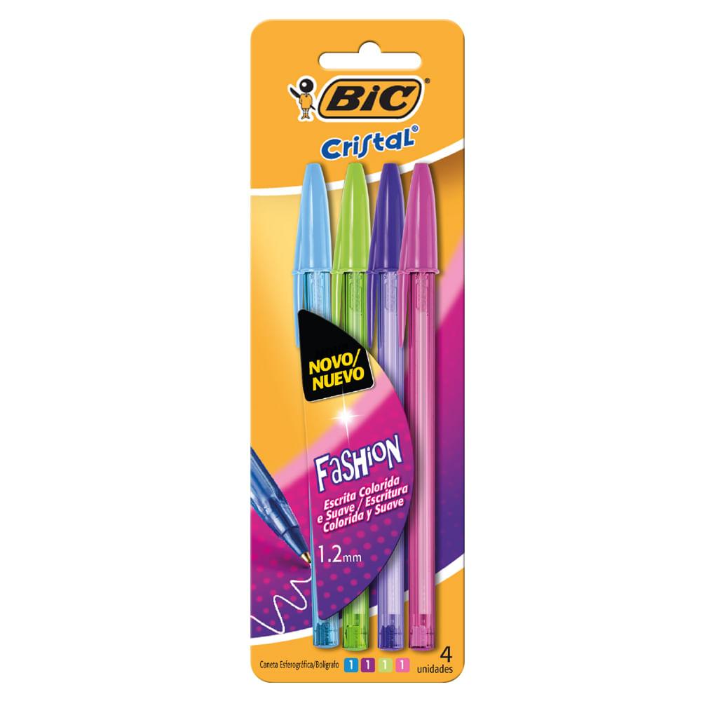 Caneta Esferogr&aacute;fica 1.2mm BIC Cristal 4 cores