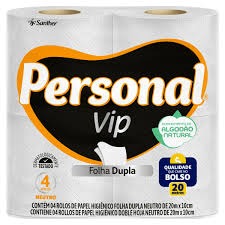 Papel Higi&ecirc;nico Personal Folha Dupla Vip 20m c/4 Rolos - Personal