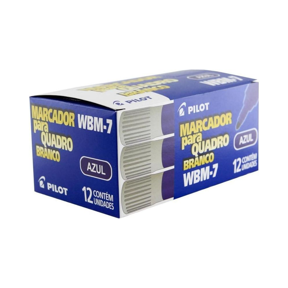 Marcador para quadro Branco Recarreg&aacute;vel WBM7 Pilot Azul 12 Unidades
