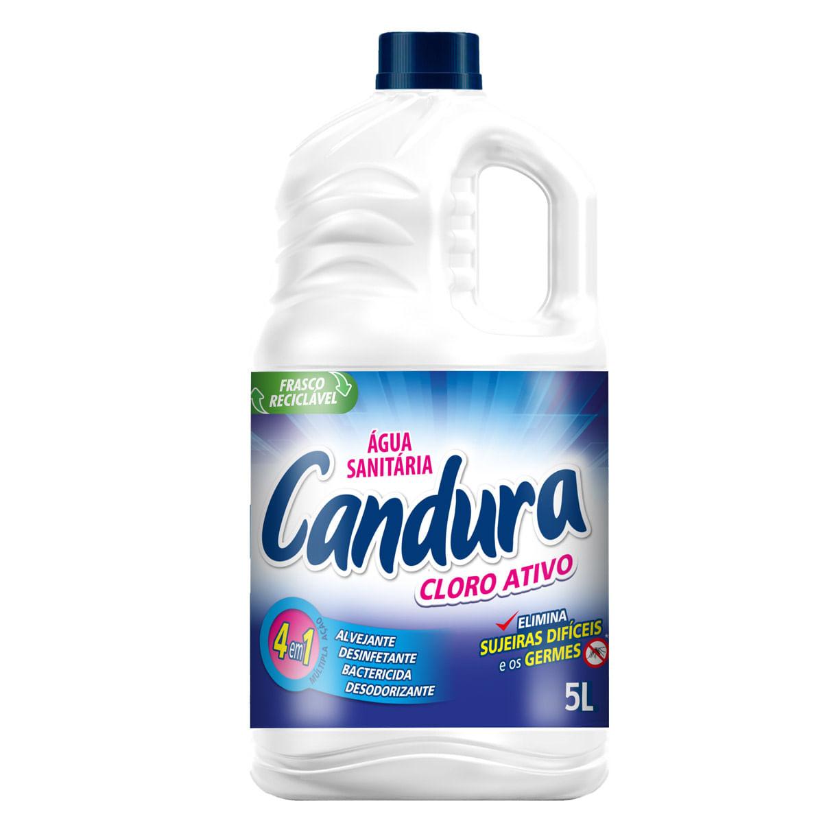 &Aacute;gua Sanit&aacute;ria Candura Cloro Ativo 5 litros