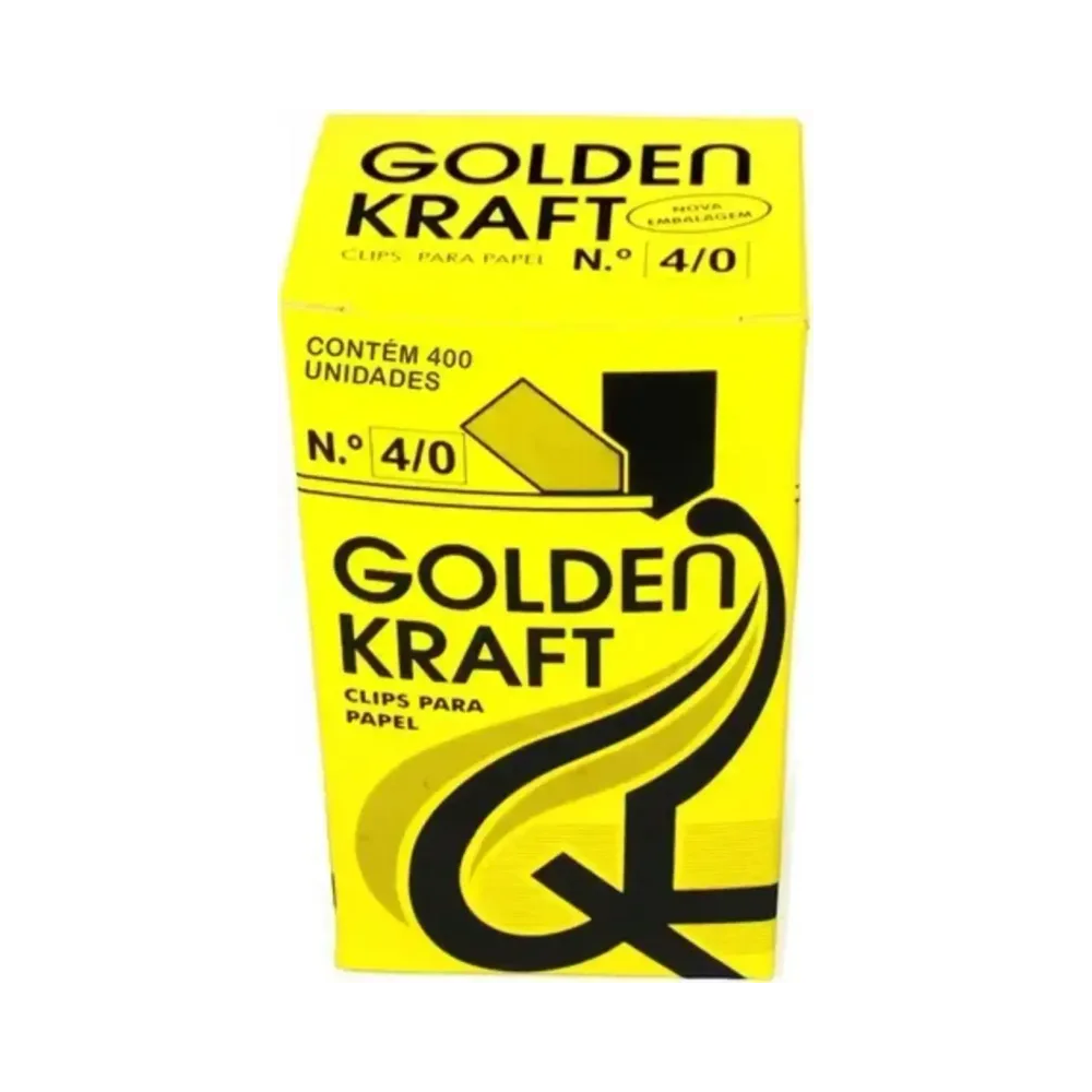 Clips para Papel 4/0 Golden Kraft com 400 unidades