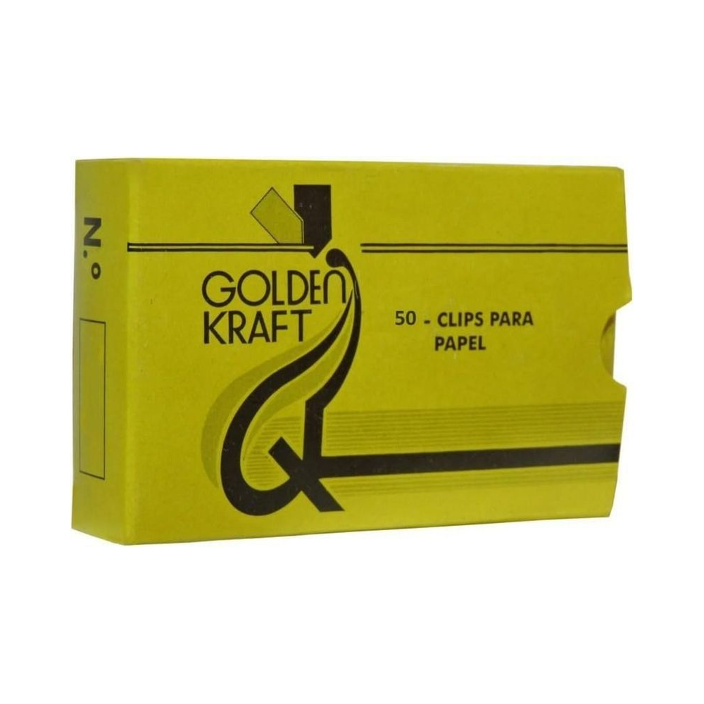 Clips para Papel 6/0 Golden Kraft Dourado 50 Unidades