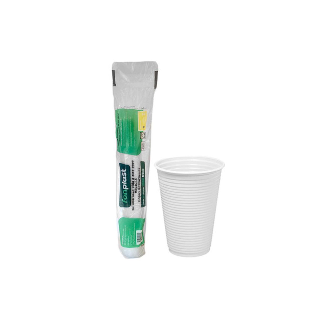 Copo Pl&aacute;stico Descart&aacute;vel Branco 200ml 100un
